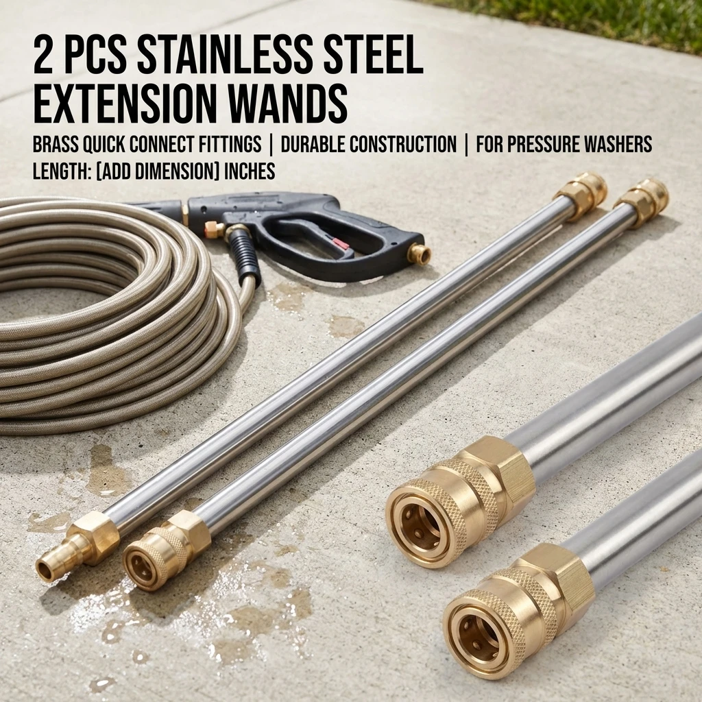 40cm 퀵 플러그 연장봉 고압 물총 스테인레스 스틸 자동차 액세서리 연장봉 휴대용 압력 세척기