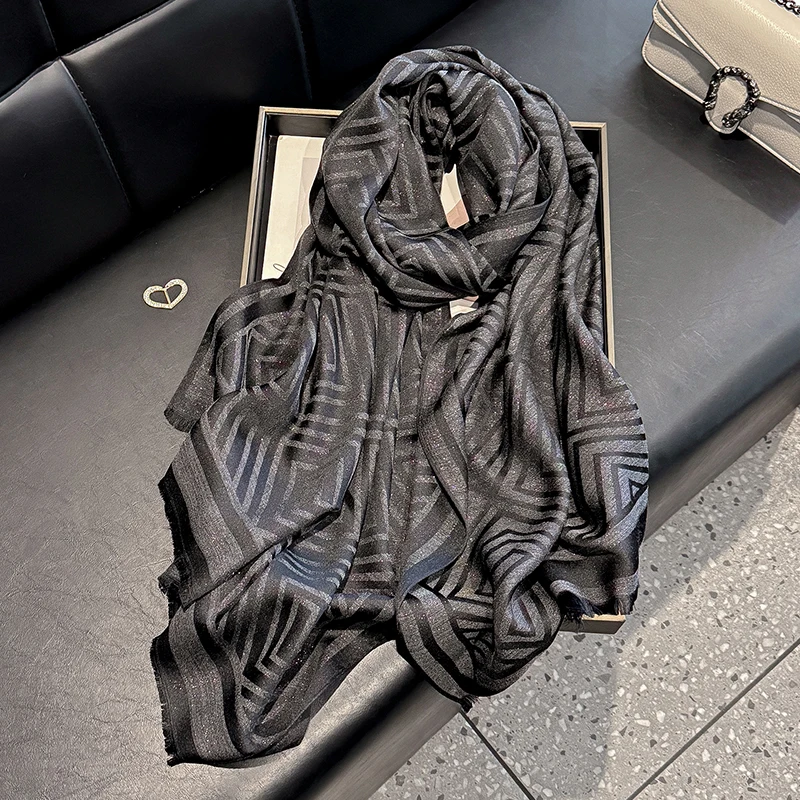 New Ladies Elegant Print Hijab cotton long scarf With Four Seasons Sun Protection Scarf Decoration Shawl Wrap Headscarf