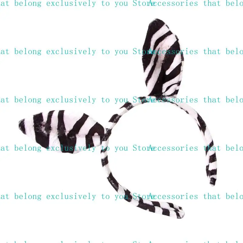 652F Halloween Zebras Ear Headbands Cosplay Zebras Ear Headwear Hairbands Headwear Halloween Hairbands Birthday Party
