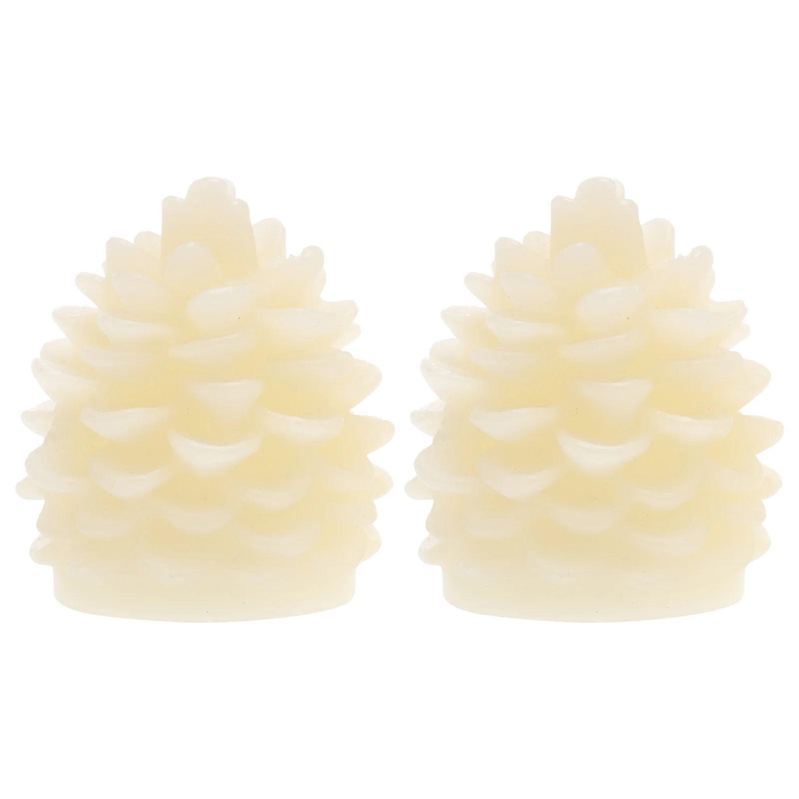 

2 Pcs Lamp Wax Light Pinecone Lights Christmas Party Decorations Flameless