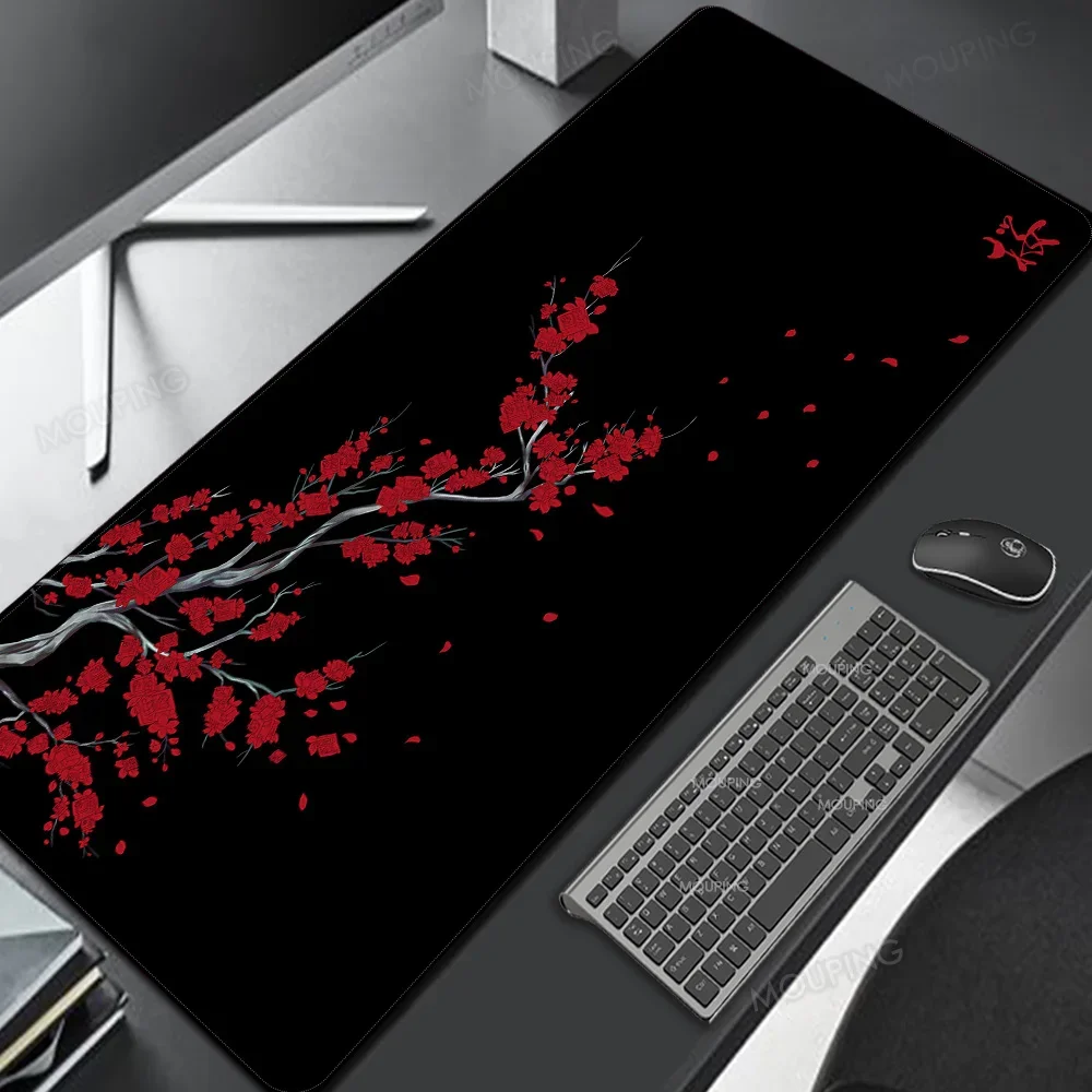 Japão Cherry Blossom Gaming Mouse Pad Deskmat Gamer Teclado Deskmat Computador Sakura Anime Escritório Deskmat Cinza - Imagem 2