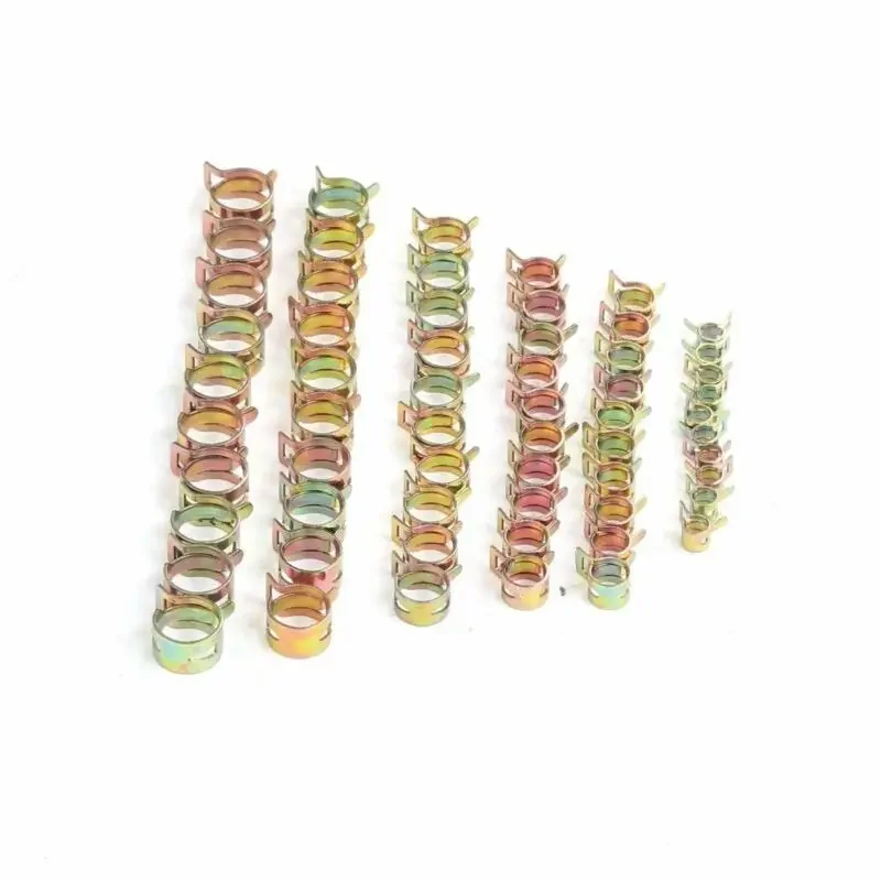 50Pcs Spring Clip Fasteners for 5mm 6mm 7mm 8mm 9mm Hose Clamps Fuel Water Line Air Tube Clamps