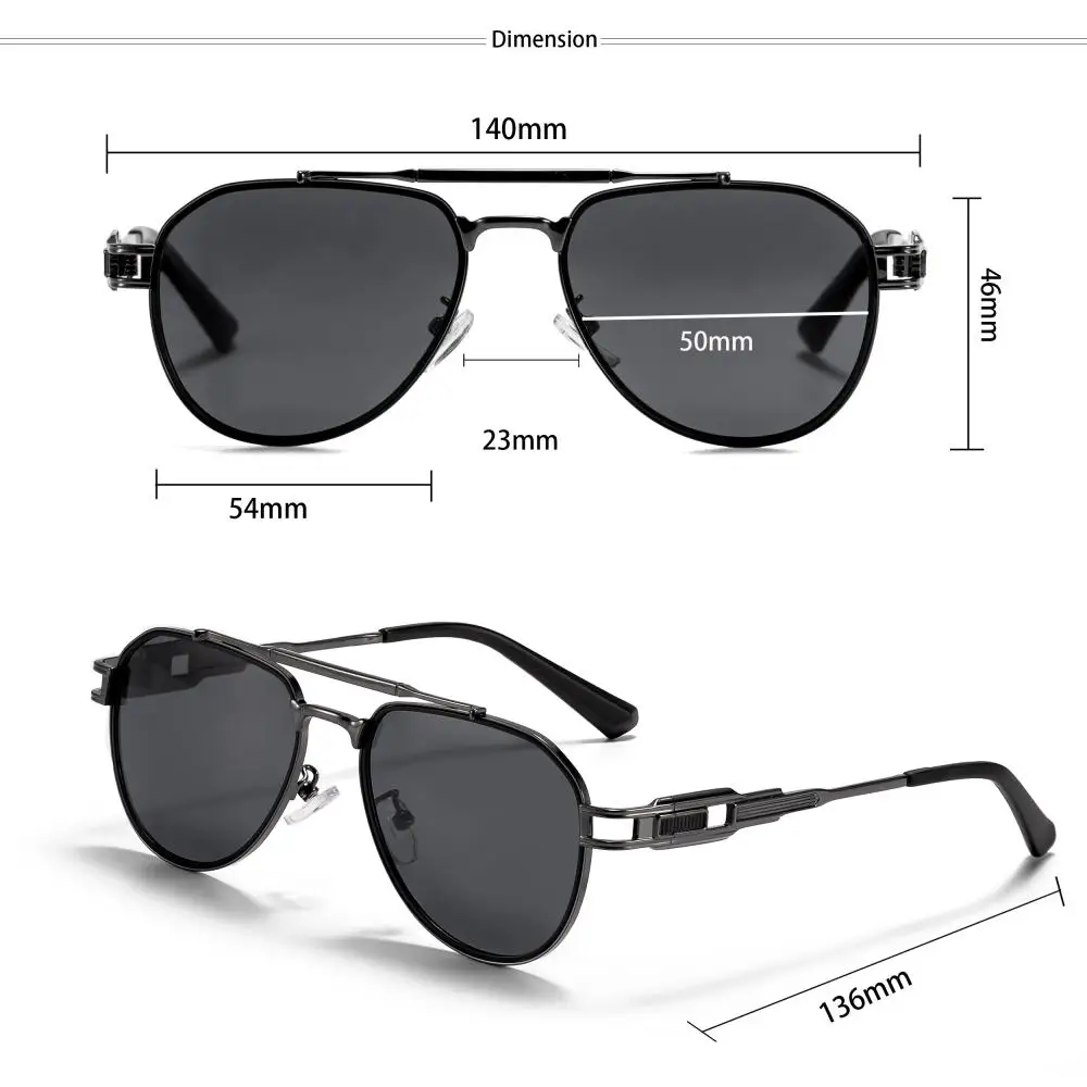 CATERSIDE Retro-Punk-Sonnenbrille für Herren, rund, personalisiertes Design, Metall-Sonnenbrille, Damen, Reisen, Party, Business, Geschenk, Brillen, UV400 – Detail 1