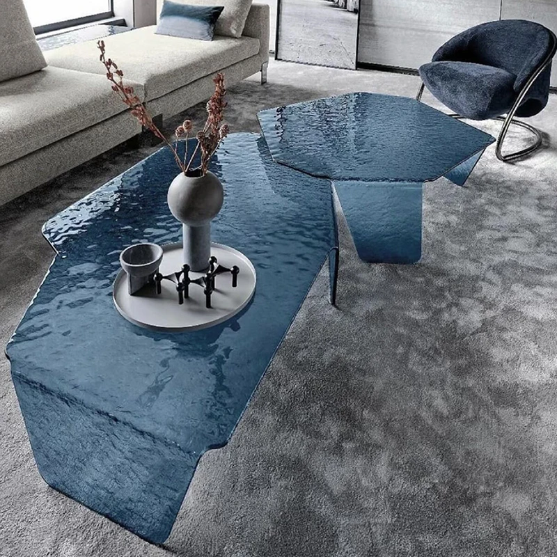 

Designer Plastic Coffee Table Transparent Acrylic Adjustable Apartamento Side Table Irregular Camping Mesa Auxiliar Furniture