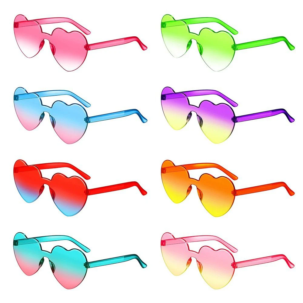 Mode Jelly Gradient Hart Lenzen Zonnebril Vrouwen Mannen Outdoor Zon Bescherming Bril Kleurrijke Party Zonnebril Goggles