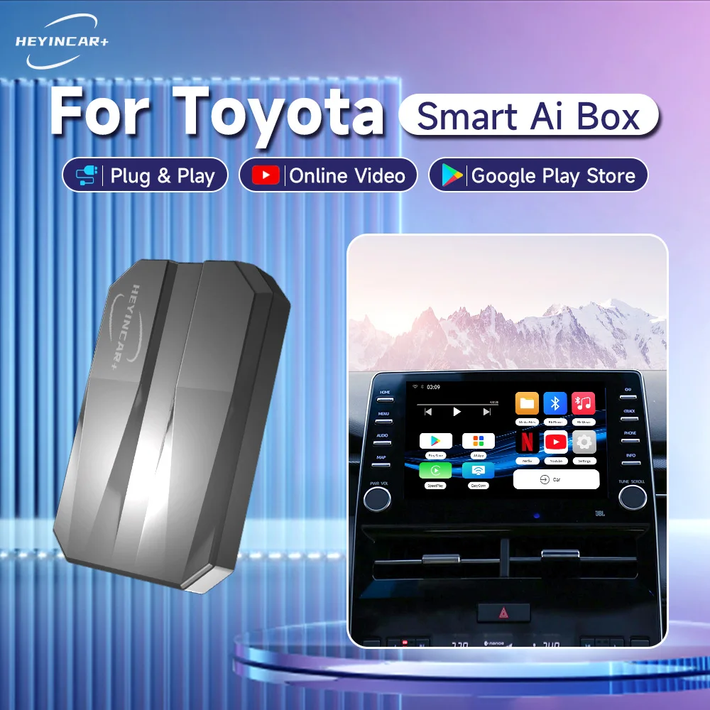 HEYINCAR-Caixa Inteligente de IA para Toyota, CarPlay Sem Fio, Android ...