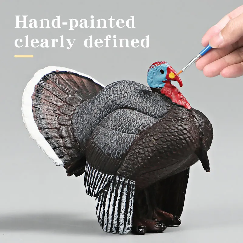3 Inch Turkey Figurine Toy Educational Farm Animal Model for Toddlers Preschool Learning Toys Animal Figures - 4