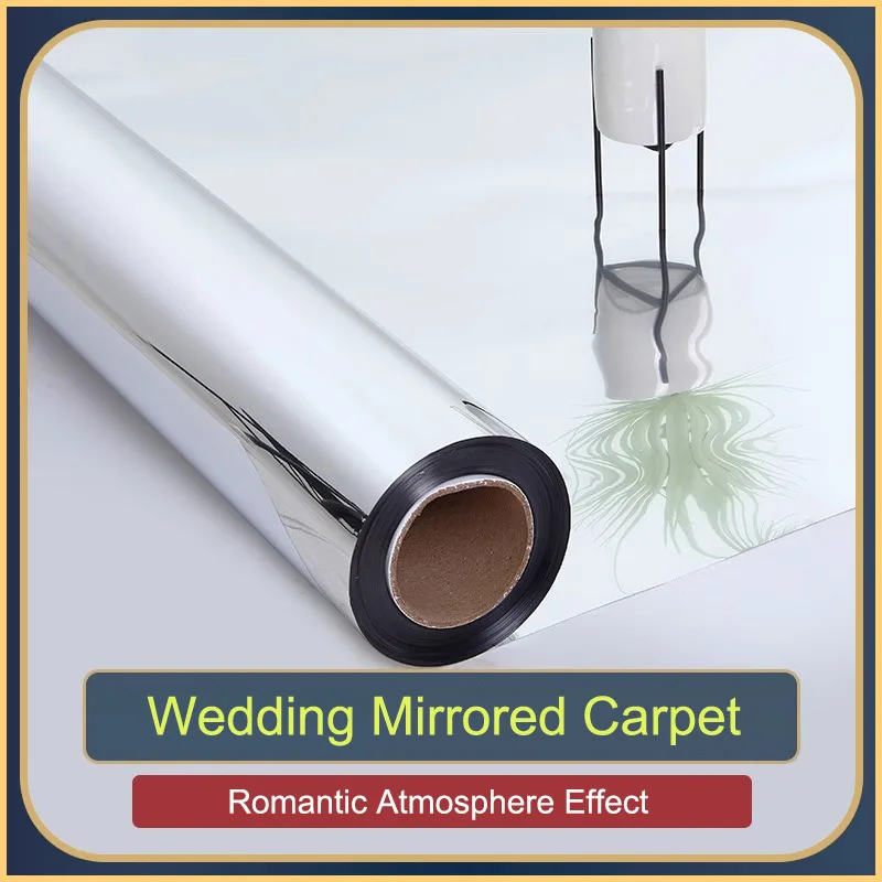 100cm*10m T Stage Runner Banquet Backdrop Decorations Glossy Silver Aisle Romantic Favorable Wedding Dress Party Mirror Carpet Wedding Carpet