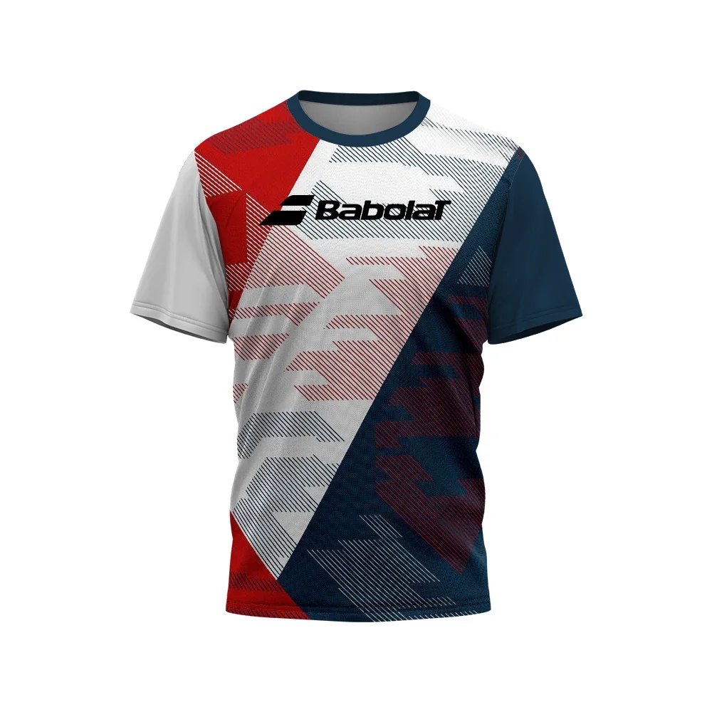 Дышащая одежда для гольфа Boutique, футболка для тенниса Babolat с принтом в стиле пэчворк, мужская спортивная одежда для фитнеса и бадминтона с коротким рукавом