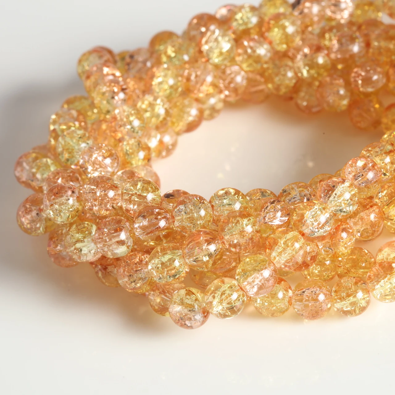 Elegant Pink Crackled Glass Beads for Handmade Jewelry Crafts
