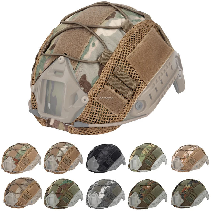 1PC Camouflage Helmet Cover Adjustable Tactical Helmet Cover For Fast Mh Bj Helmet Airsoft Paintball Army Helmet Cover Military Accessory(no Helmet) I.1446520638