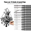 15Pcs/set Hand Lettering Neelde Drawing Pen Pigment Liner Micron Pen 005 01 02 03 04 05  Brush Fineliner Sketching Art Markers 6