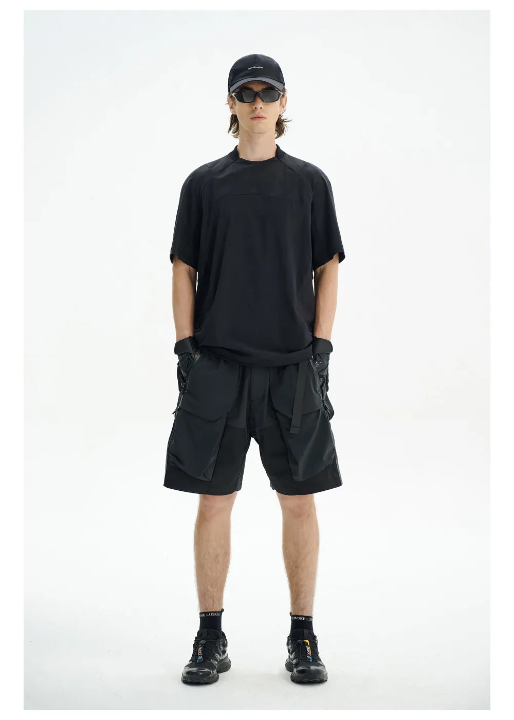 Reindee Lusion 24ss Quick drying ice feel material t-shirt side pockets elastic uv proterction fabric techwear gorpcore