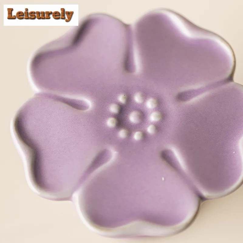 Purple Ru Porcelain Peach Blossoms High Foot Teapot Cover Holder Creative Cover Frame Lid Bracket Zisha Pot Lid Shelf Teaset