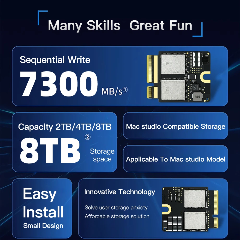 JCID Mac Studio 2/4/8TB Internal Solid State Hard Disk No Nand