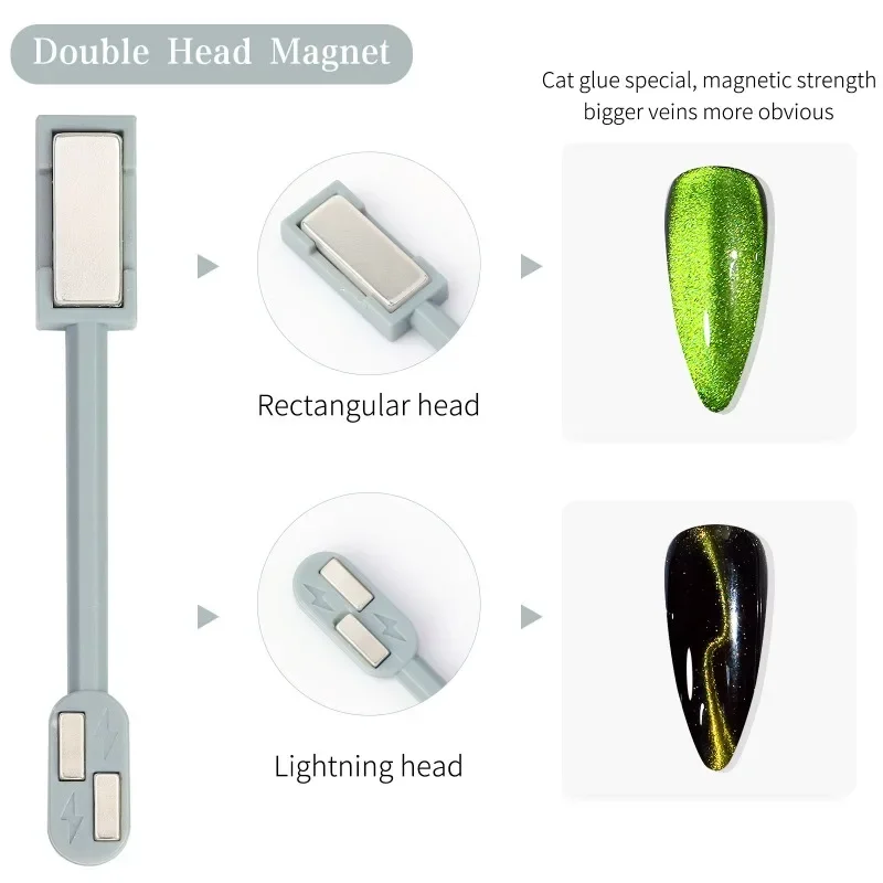 Double-ended Magnet Stick Cat Eye Nail Polish Gel Use Cat's Eye 9D Effect UV Gel Thickened Upgraded Powerful Large Magnet Tool magnetic nail art tools cat eye nail tool magnetic nail tools