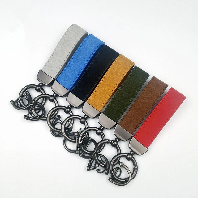 Luxury Genuine Leather Keychain Pure Color Car Key Chain Genuine