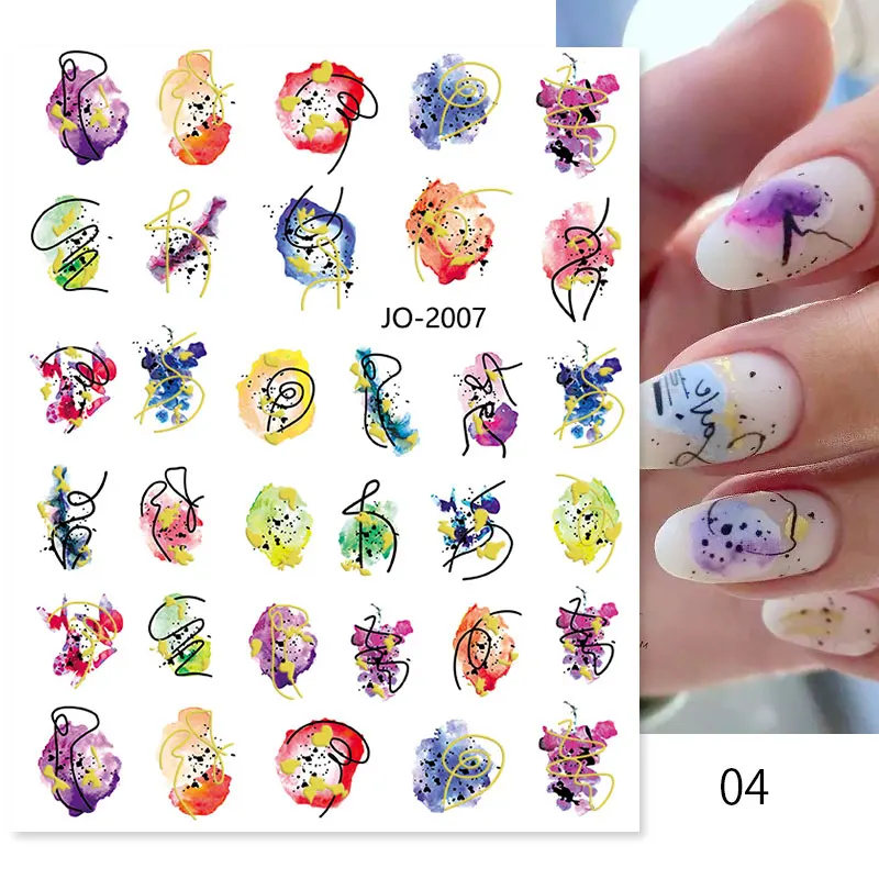 Colorful Bronzing Striped Nail Art Decals 3D Nail Stickers image 24