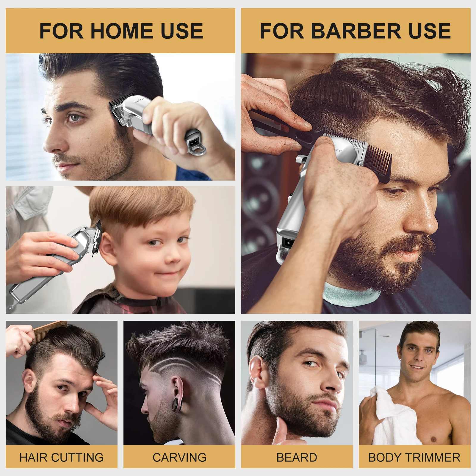 Sejoy Electric Hair Trimmer Cordless Professional Rechargeable Shaver Hair Cutting Machine for Men Hair Clipper Barber Shop 6
