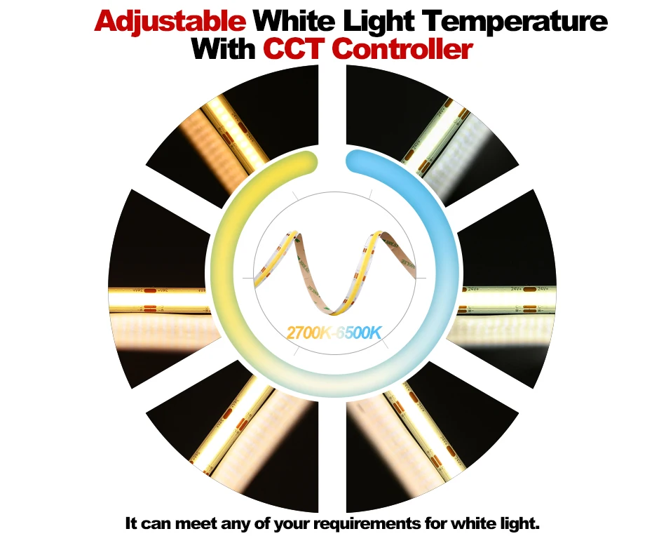 COB CCT LED Strip Light 608 LEDs/m S2d42941524014261a21c5588d5d09989S