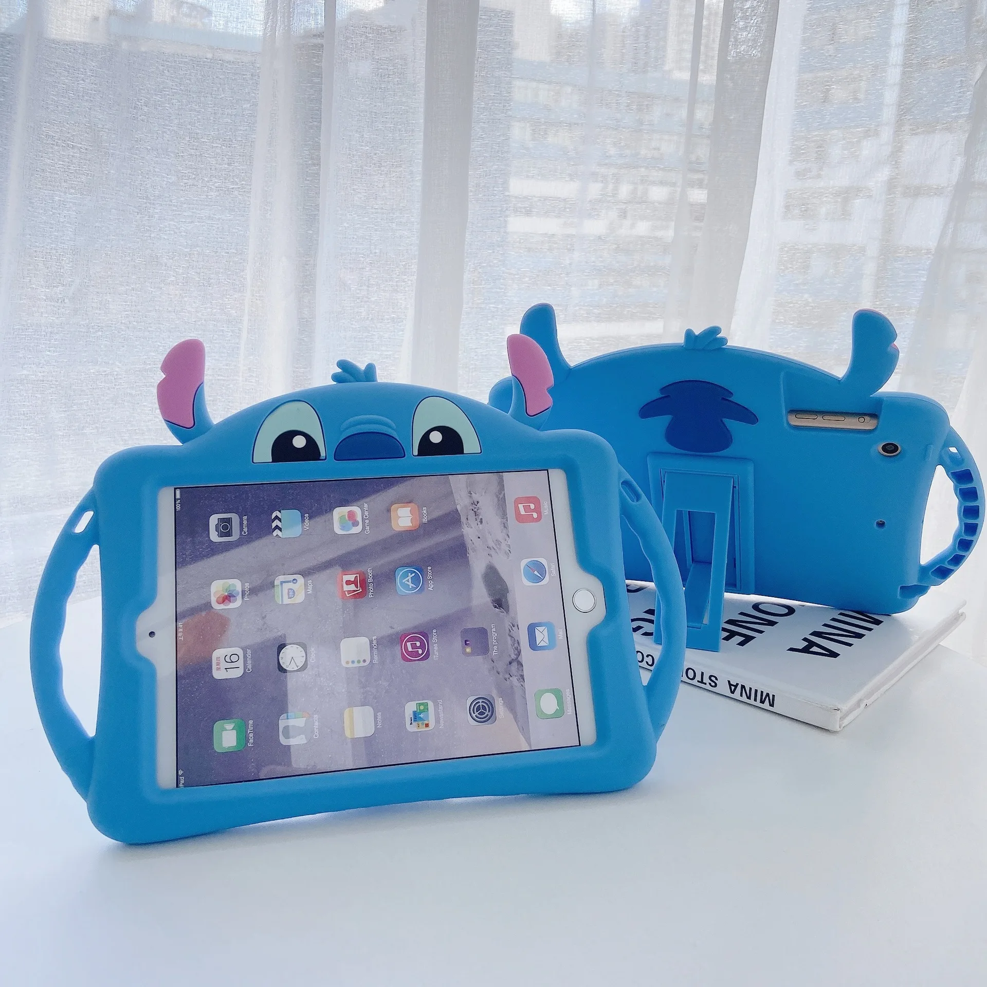 

Cartoon Stitch Silicon Handle Stand Cover For iPad Air 4 5 Cover for iPad Pro 10.5 Mini 4 5 6 10.2 Inch 2018 2017 9.7 Funda Case