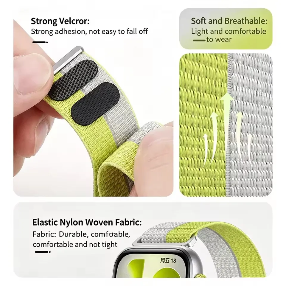 2-Pack Breathable Sport Nylon Loop Strap Bracelet