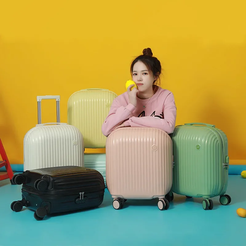 18 Inch Small Mini Cute Luggage Case Light Portable Boarding Box Password Case Rolling Luggage Bag With Trolley Travel Suitcase