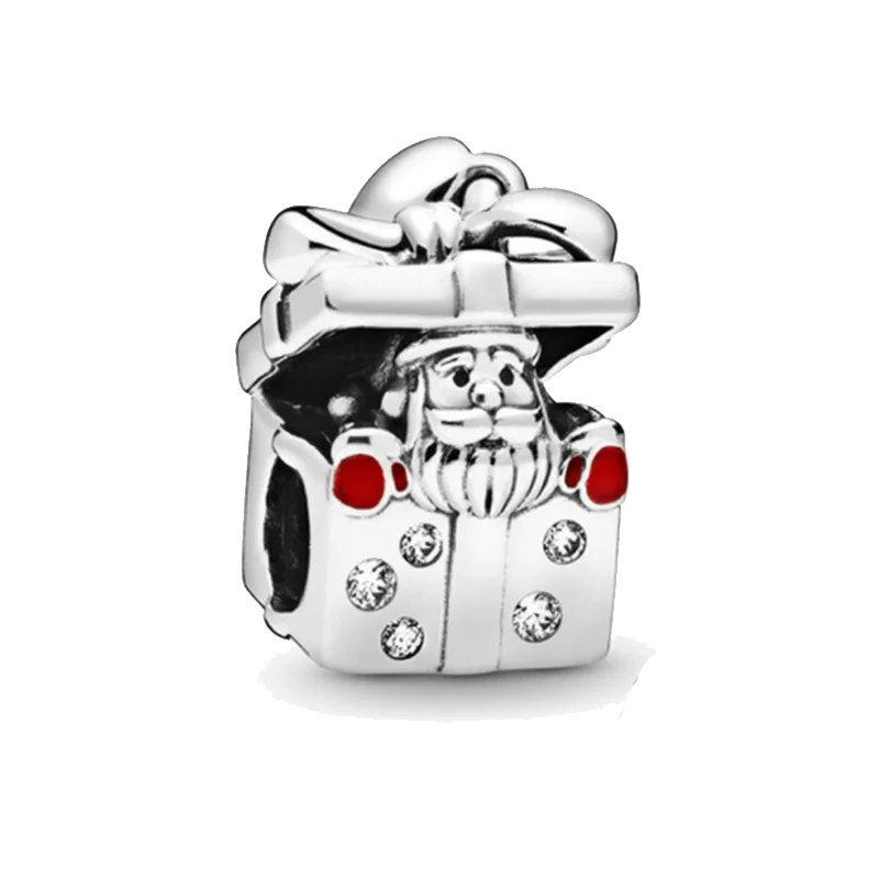 925 silver Christmas snowman elk bell boutique pendant fit Pandora original bracelet charm beads necklace Diy female jewelry