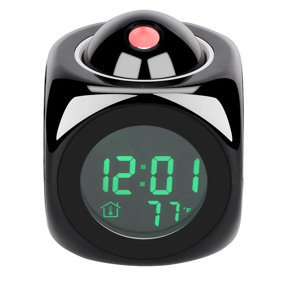Projection Alarm Clock AAA Battery LED Desk Clock Cute Large Screen Time/Temperature Clock/Sleep Display Project Alarm Clock 2