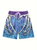 Men's Fine Skull Elements Printed shorts Men's Fashion Comfortable Breathable Quick drying shorts Men's casual fashion shorts 5