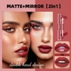 QIBEST 2 In 1 Matte Liquid Lipstick And Mirror Lipgloss Cosmetic Waterproof Lip Glaze Double Head Long-lasting Lip Tint Makeup 3