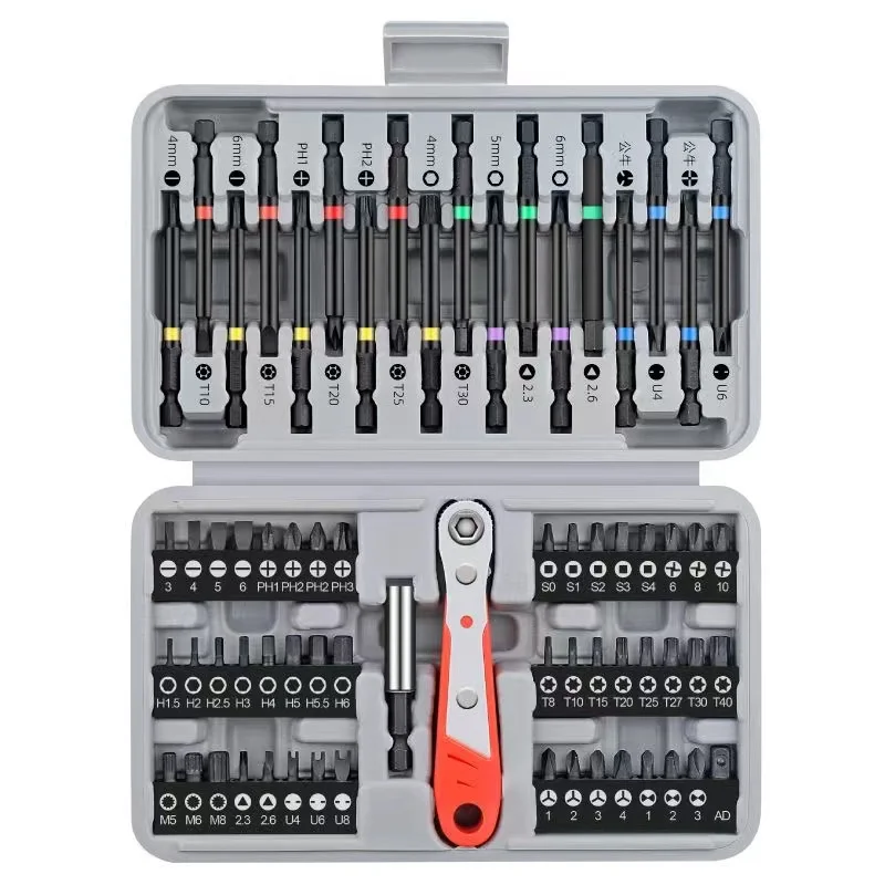 36/68PCS Set Extended Screwdriver Head Magnetic Screwdriver Bit Set 1/4 Screwdriver Bits Kit Electric Hex Hand Tool