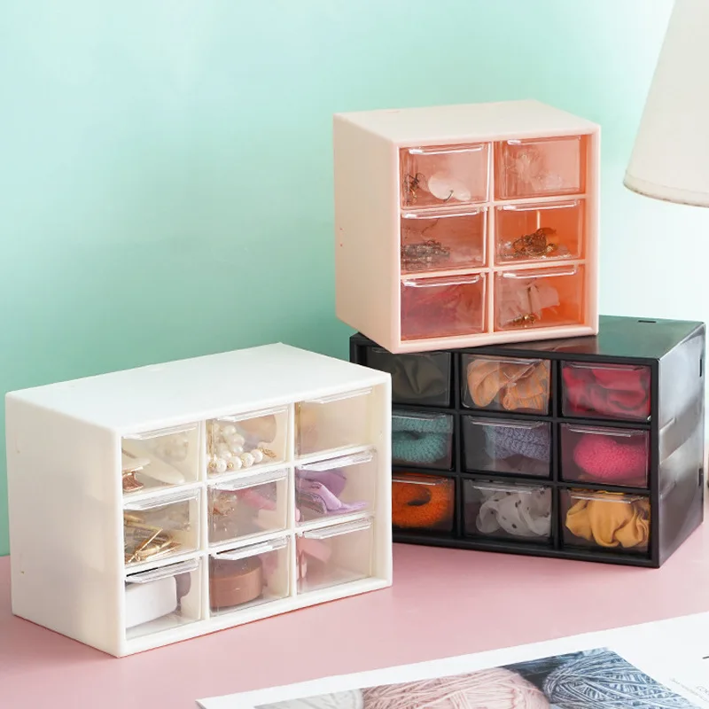 

Desktop Drawer Storage Box Plastic Cosmetic Jewellery Sundry Organiser Multi-compartment Dustproof Storage Boxes