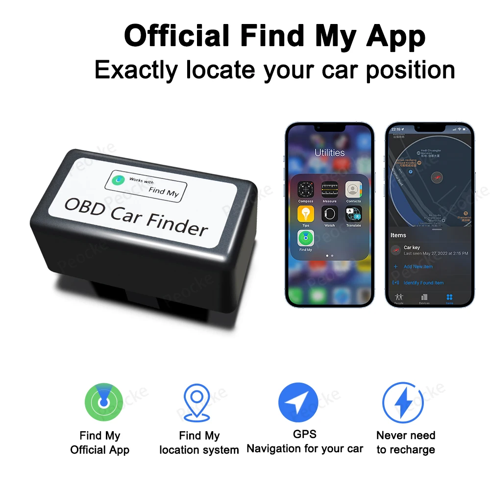 Gps tracker Mini GPS Tracker For Car OBD2 Locator For Apple Find My ITag OBD GPS Monitor Tracker Vehicle Anti-lost Free App
