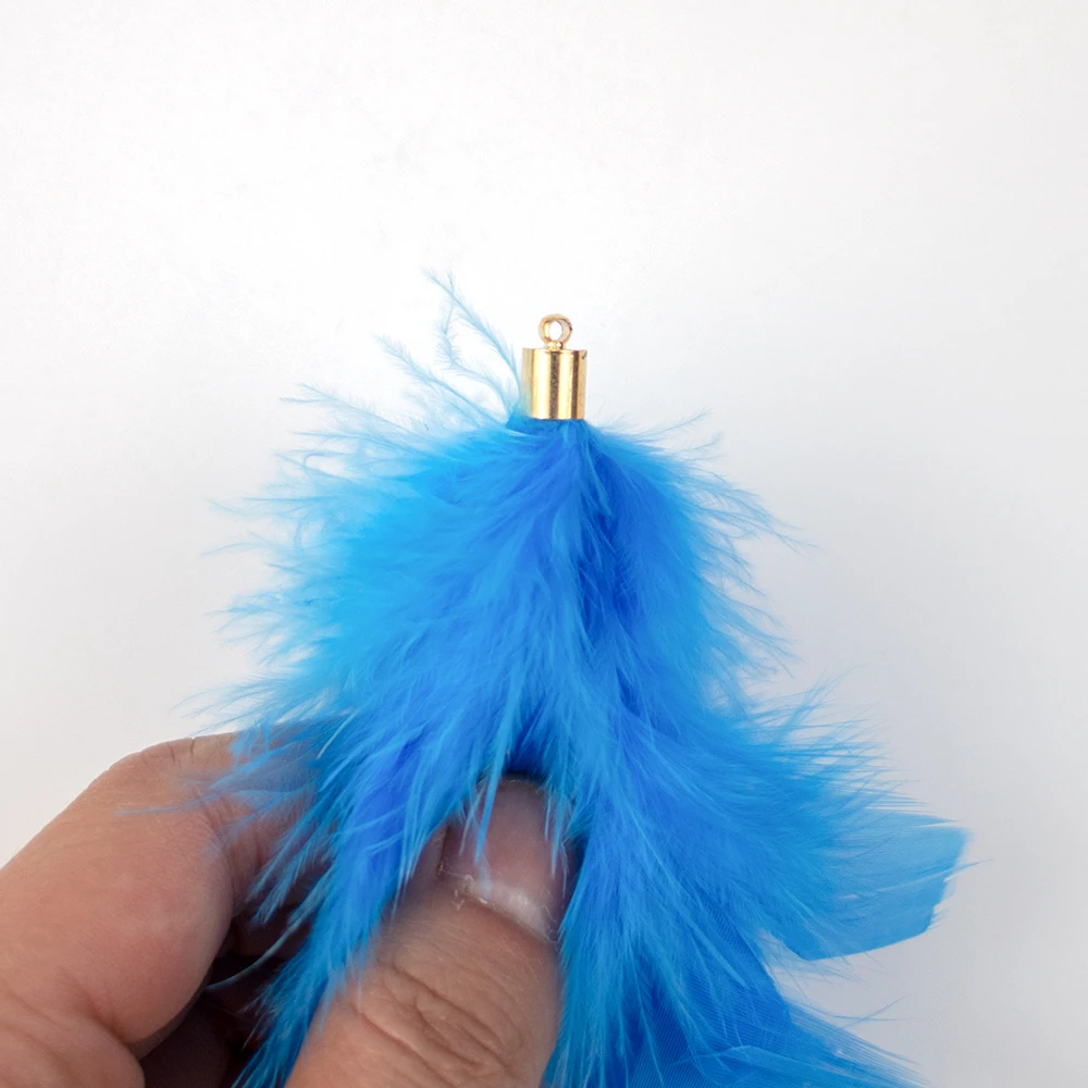 천연 터키 꼬리 깃털 술, 다채로운 DIY 염색, 터키 꼬리 코스튬 액세서리, 쥬얼리 공예, 10-15cm, 1 개