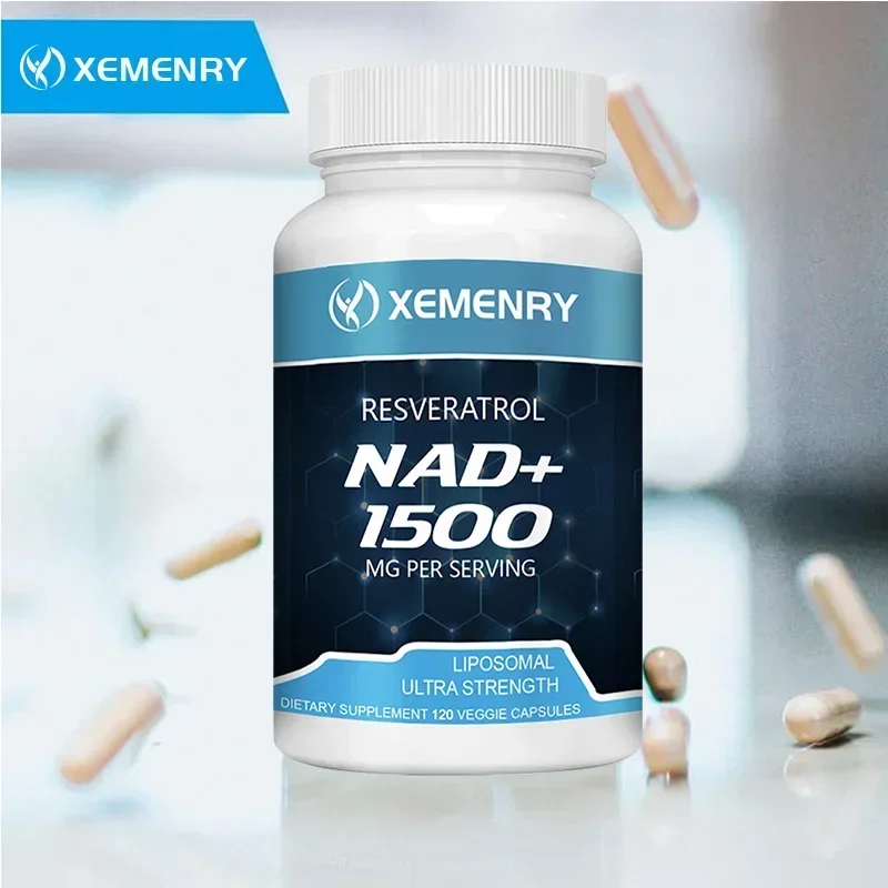 NAD+ Resveratrol Supplements 1500mg Liposomal NAD+ Supplement with Resveratrol Stamina & Healthy Aging Strength Capsules