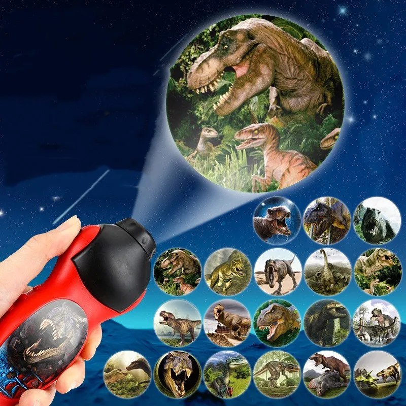 Flashlight Projector Lamp 24 Patterns Educational Toy Kids Gift dinosaur creative projector Bedtime game