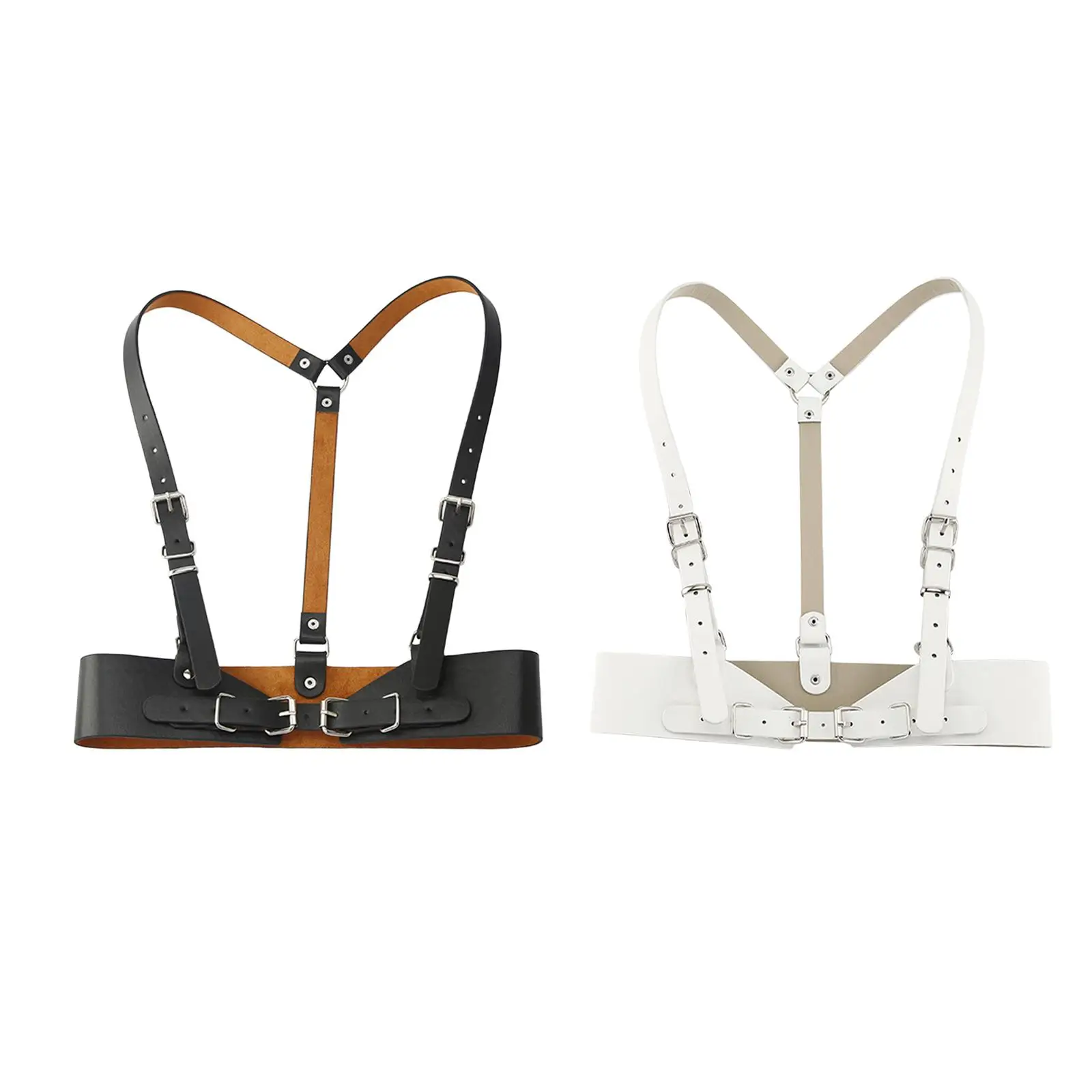 

2pcs PU Leather Women's Waist Belt Underbust Corset Steampunk