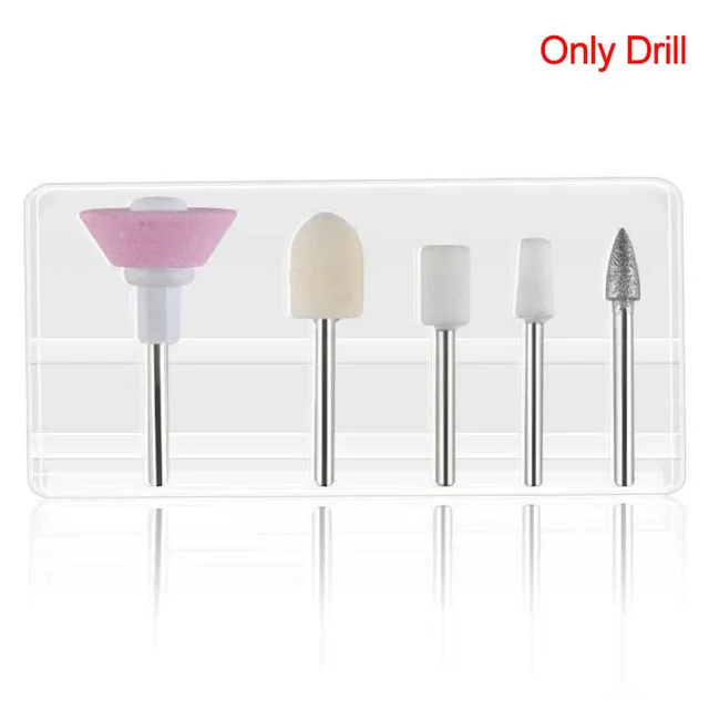 Electric Nail set Manicure Set 5 in 1 Manicure machine Nail Drill File Grinder Grooming kit nail Buffer Polisher remover Only grind head