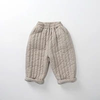 جديد الشتاء الاطفال السراويل المبطنة بالقطن 1-6T بلون الفتيان السراويل المستقيمة رشاقته الدافئة فضفاضة الفتيات الطفل ملابس خارجية السراويل 4