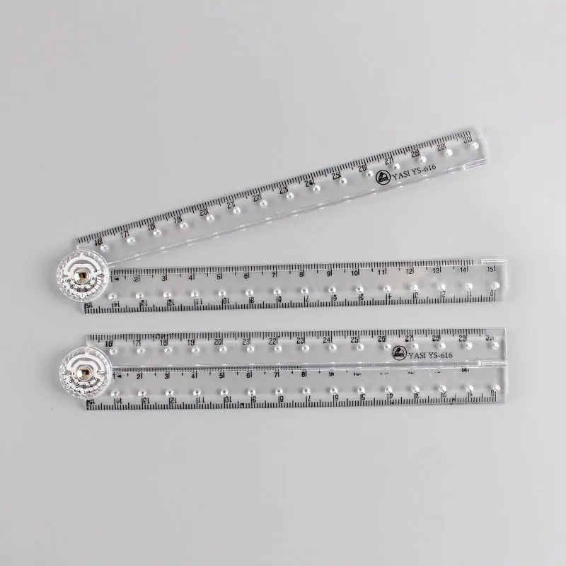 1pc Folding Acrylic Ruler - Perfect For School And Office Supplies Draw Design Hand Drawn Protractor