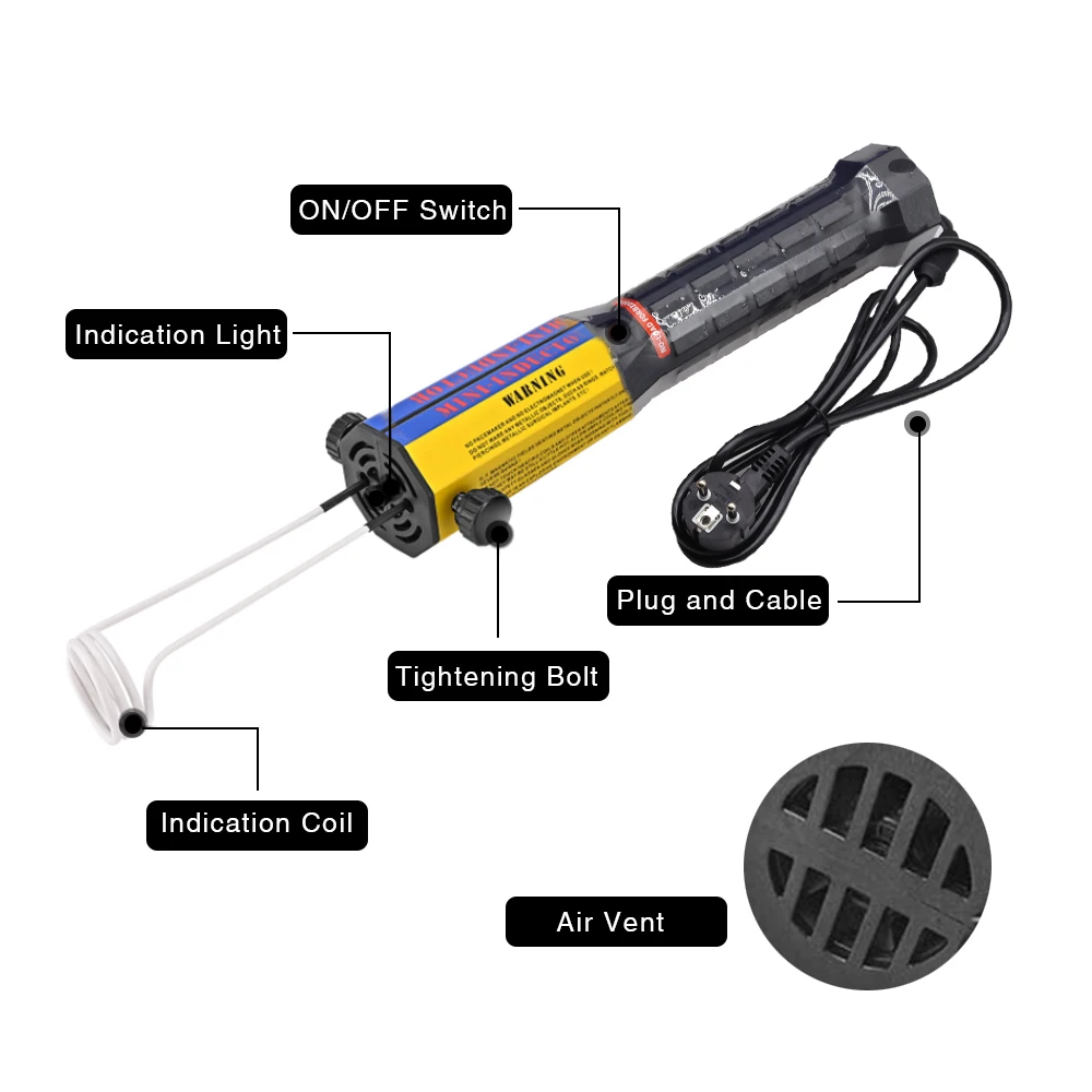 3/8Coils 1000W Magnetic Induction Heater Kit 110V 220V Automotive 1000W Flameles