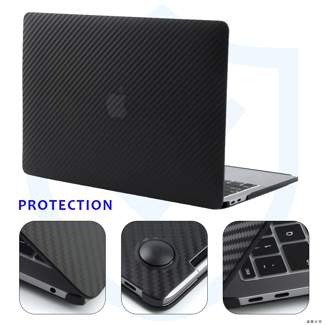 Acessórios para Notebook de Fibra de Carbono Capa para Macbook Air m1 Pro 13 Pro 14 m3 m2 Capa 2023 - Imagem 2