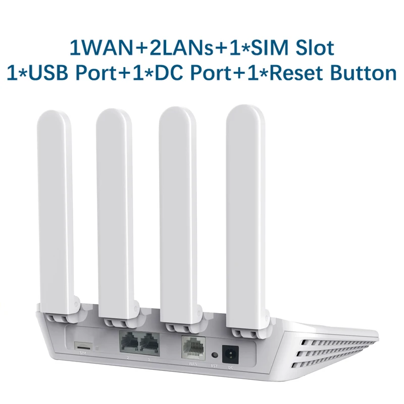 Roteador Wifi para Cartão Sim Doméstico Porta Lan Wan Modem Cat4 Ec200aeuha Modem 32 Usuário 4x5dbi 4ghz Antena 2.4ghz 300mbps - Imagem 3
