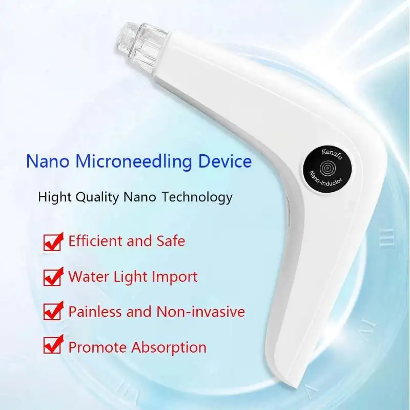 Nano Microneedling stylo produit de soin de la peau du visage absorbe le dispositif lumière LED Photon Vibration masseur de visage Mesogun applicateur de sérum