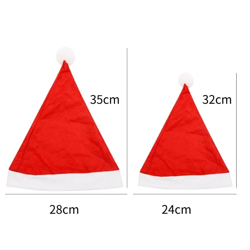 Triangle Christmas Hat Children Adult Soft Plush Father Christmas Cap Cotton Santa Claus Hats Festival Carnival Decorative Caps