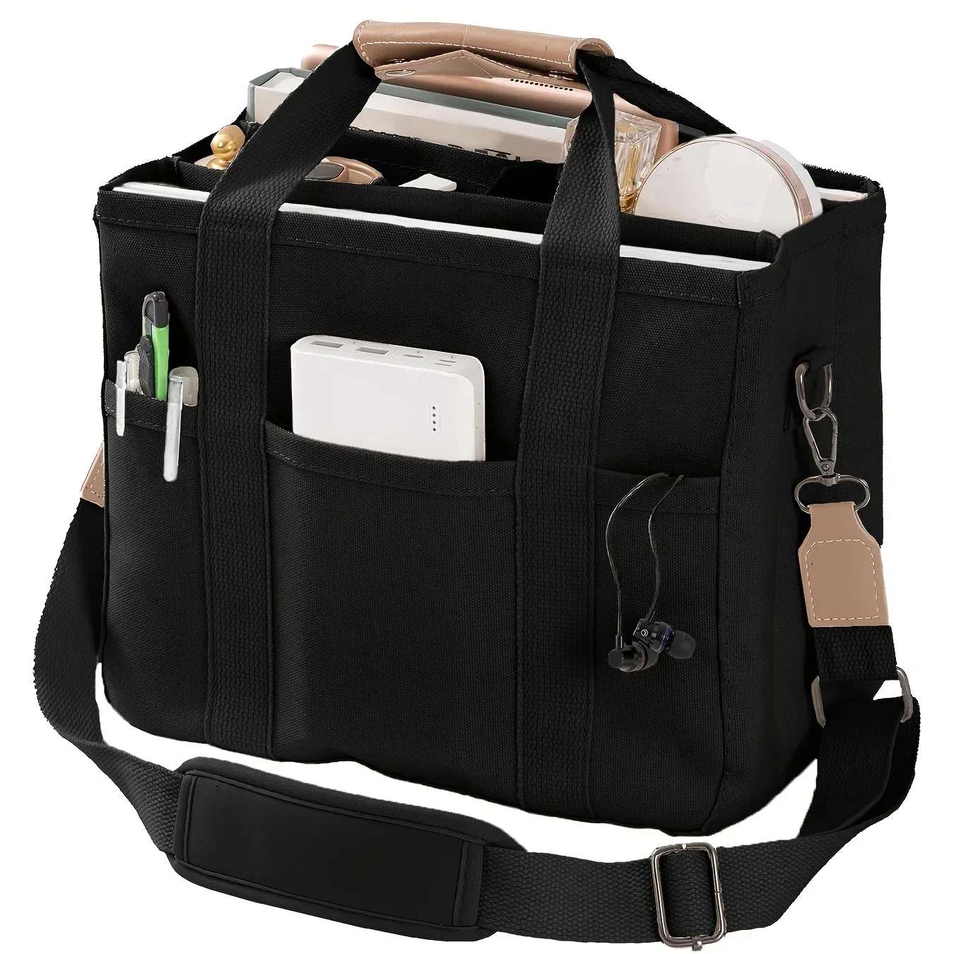 Damen-Canvas-Handtasche mit mehreren Fächern, großes Fassungsvermögen, lässige Shopper-Schultertasche für Damen, Mumie-Tasche_voghion.com