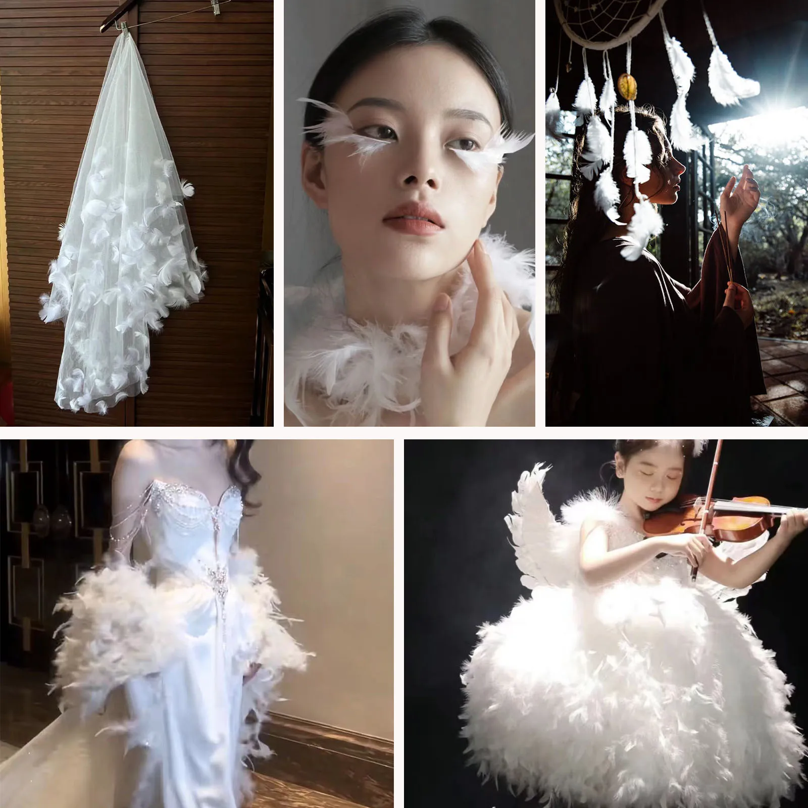 Craft Feathers 800/100Pcs 3-5-inch Wedding Family Party Decorations Dream Catcher Supplies Natural