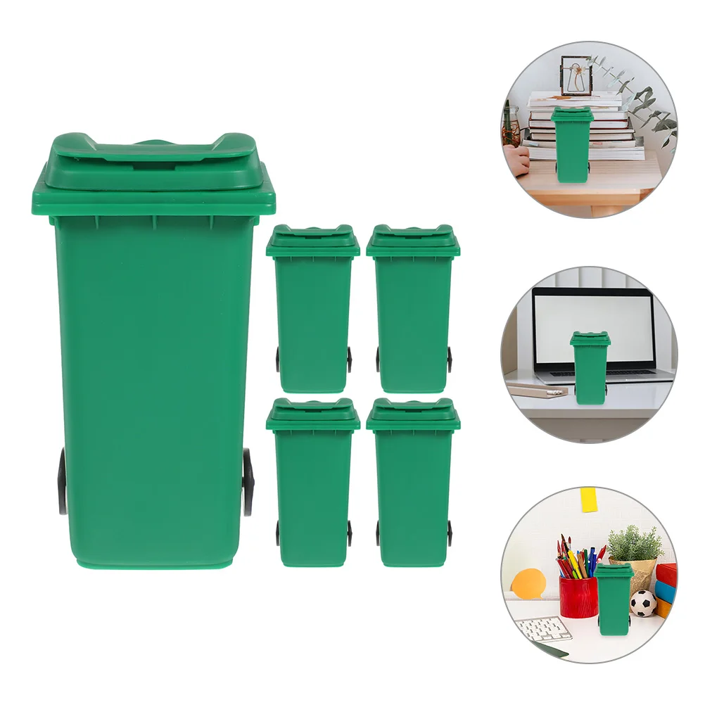 

5pcs Multi-functional Desktop Mini Trash Can Small Trash Bin Desktop Organizer Storage Holder