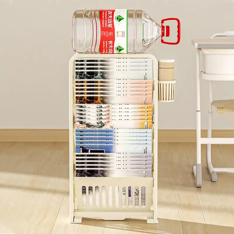 Removable Bookshelf Desk Storage Artifact Student Table Multifunctional Partition Five-Layer Bookshelf Classroom Book Organizer